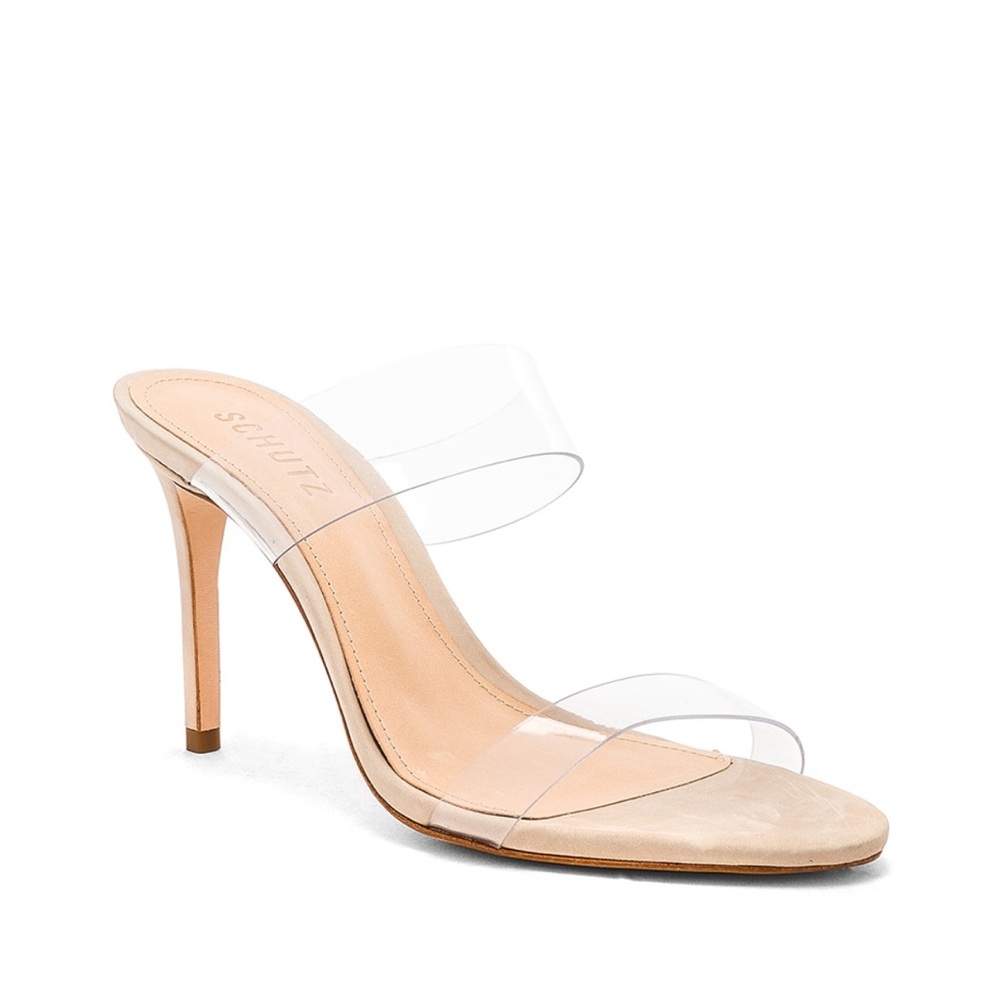 Shutz Ariella heels in transparente and nude color size 7